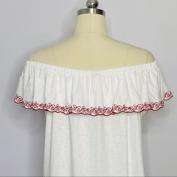 J. Crew Rose Off The Shoulder Embroidered Top XXL- NWT - Picture 7 of 9